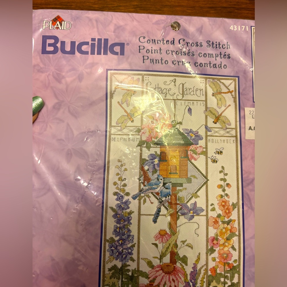 Bucilla Cottage Garden Cross Stitch Kit Vintage Floral & Butterfly Design #43171